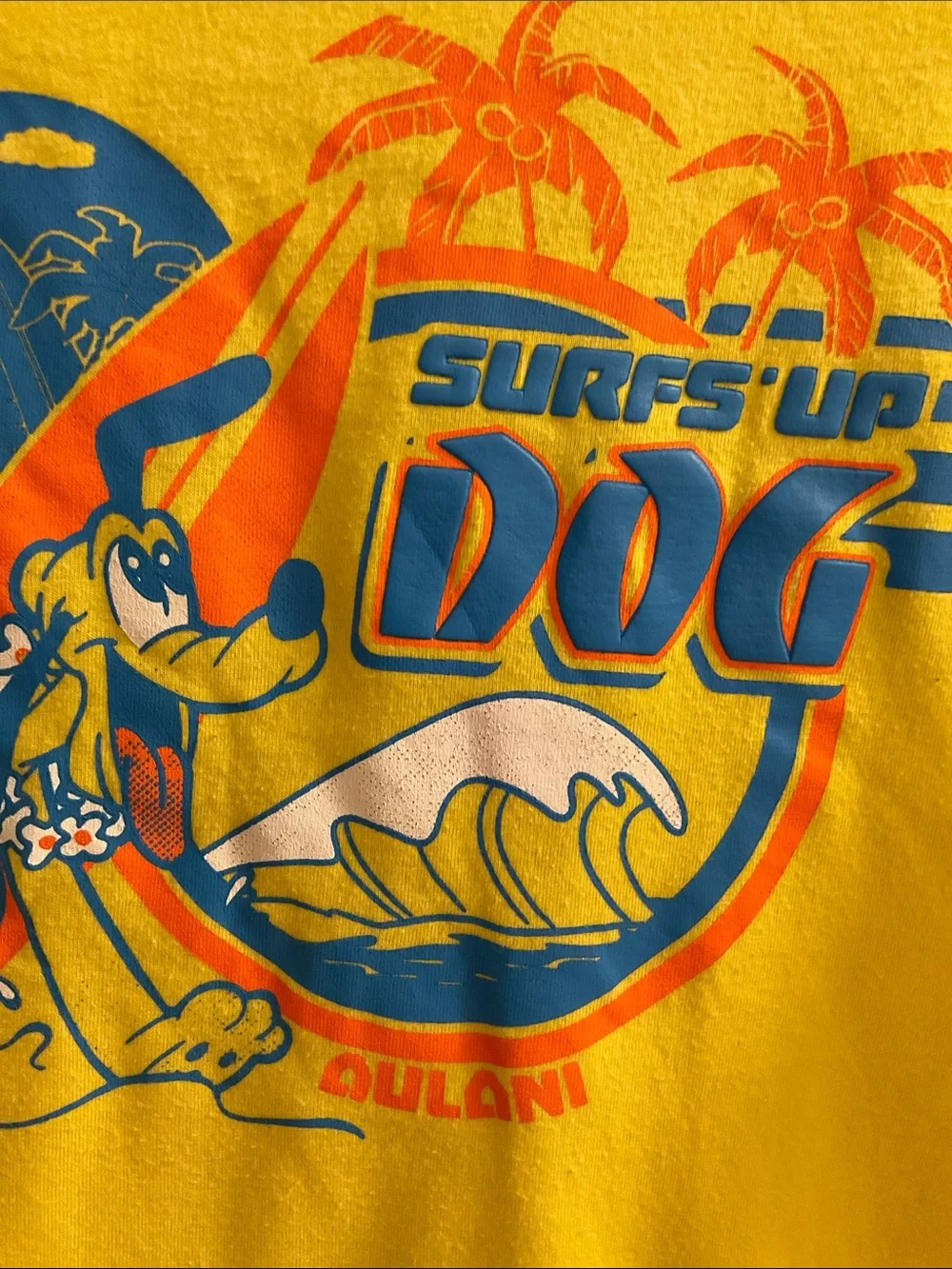 Disney Aulani - TEE Surfs-Up Dog- Yellow/Blue - Short Sleeve - Size XL